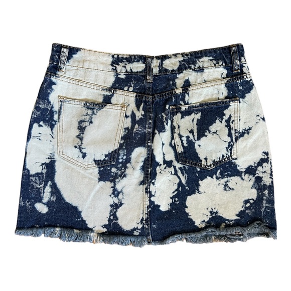 NWT Cider mini jean pleated skirt distressed adorable New size L 30”W x 15 1/2” - Picture 6 of 6
